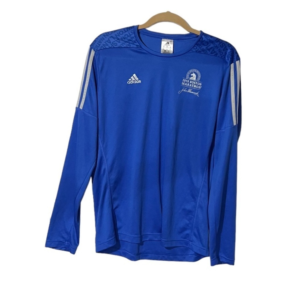 Adidas 2018 Boston Marathon Participant Shirt Blue